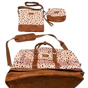 3 Piece Weekend Bag Set Travel Duffle w/Shoe Compartment - Carry On Duffel, 3PCS